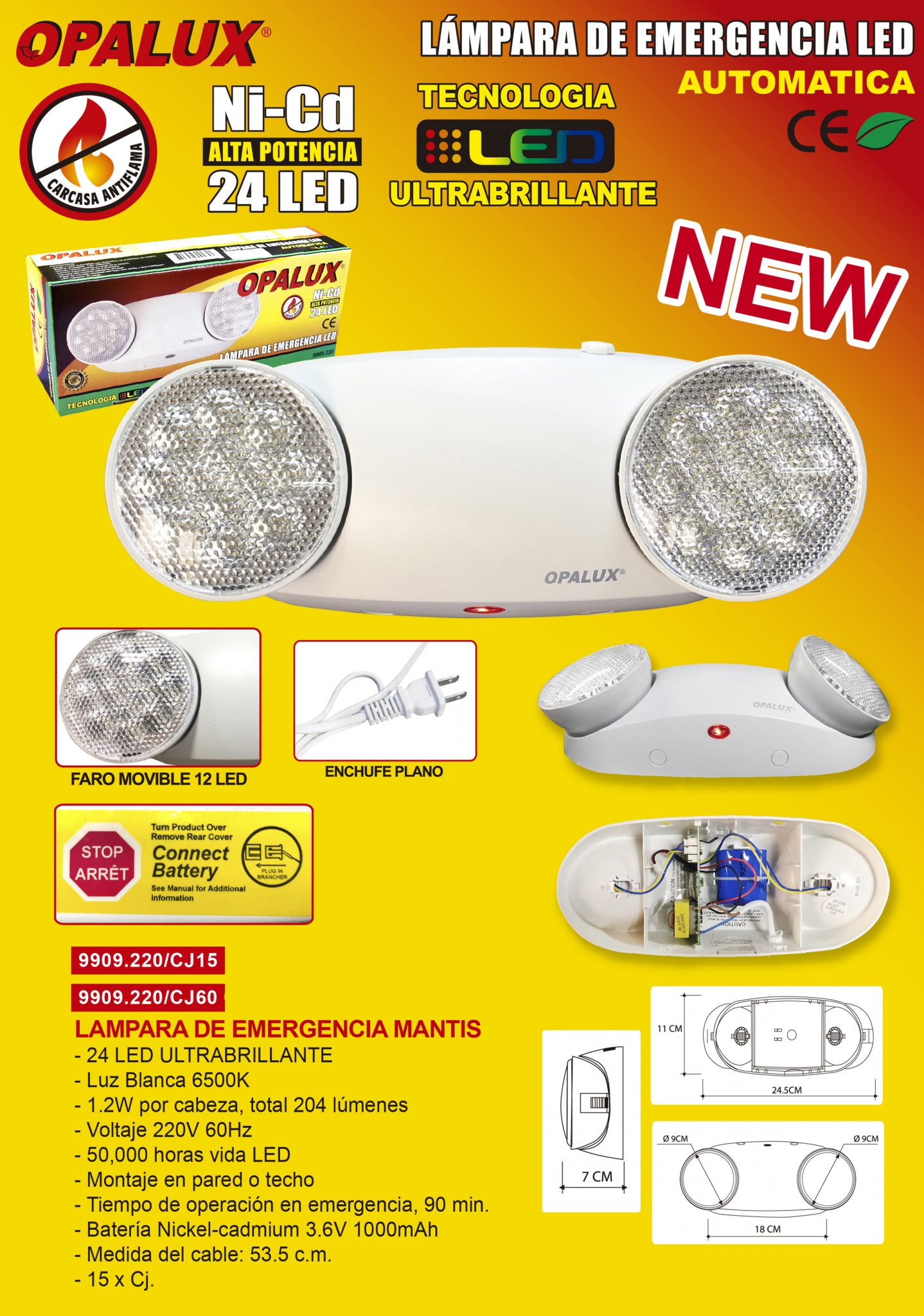 🥇 Lampara de Emergencia Opalux Mantis 9909.2020 PROEPPS