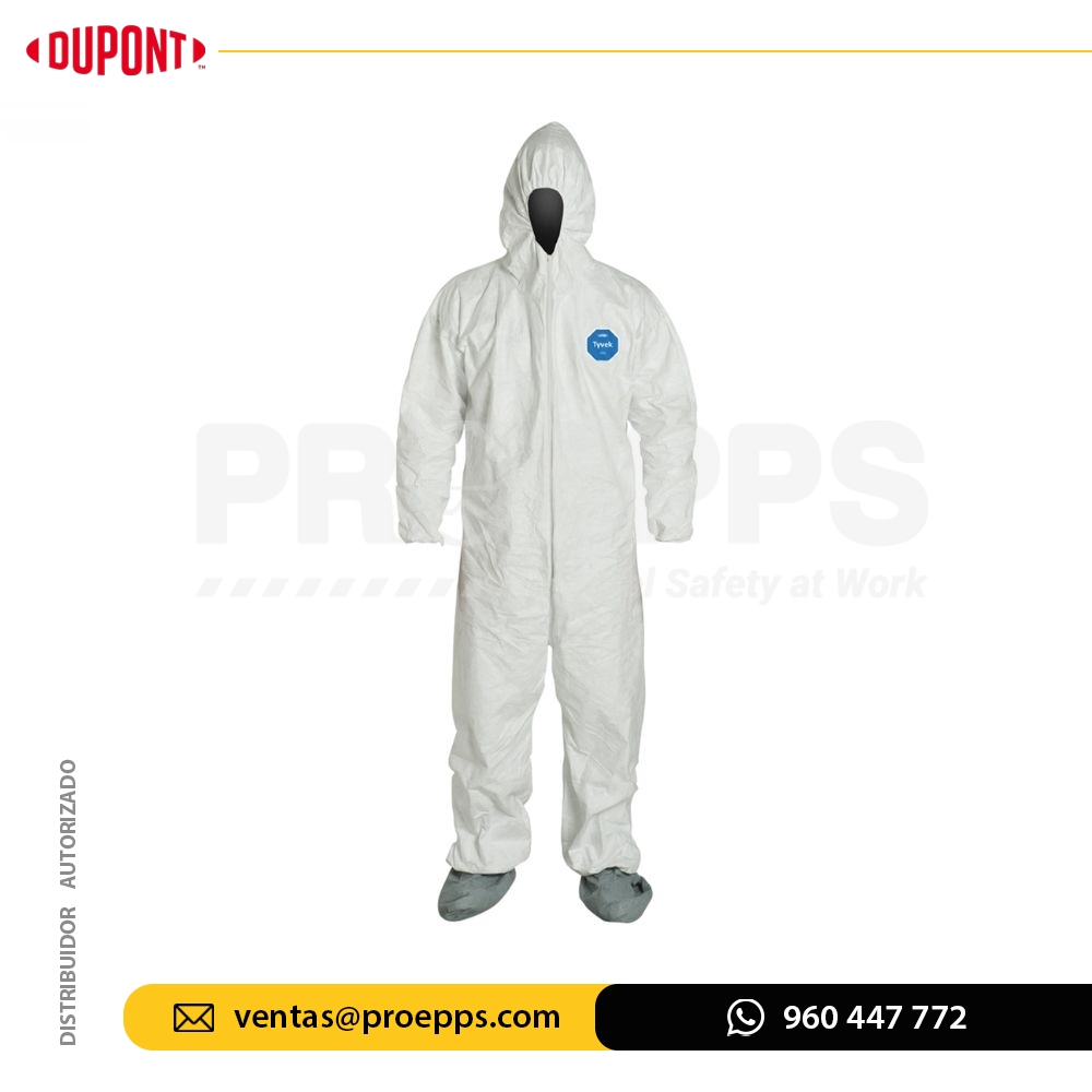 Traje DuPont Tyvek 400 TY122SWH con Cubrebotas