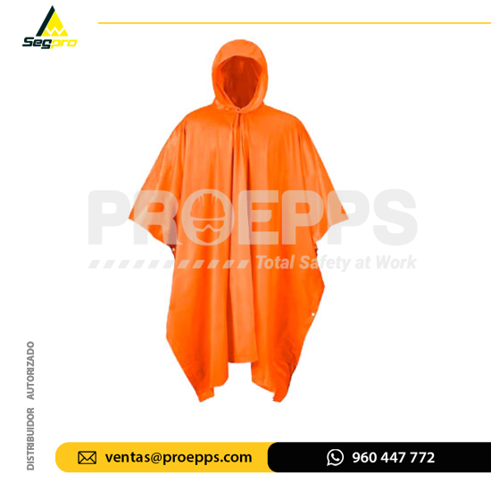Poncho de PVC Naranja Segpro